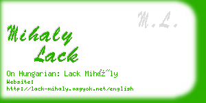 mihaly lack business card